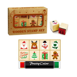 Christmas Wooden Stamp Set 9pc