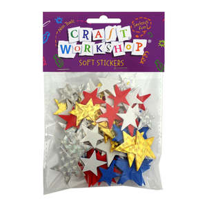 Stickers: Stickers Soft Stars Shiny - 70pc - Craft Workshop