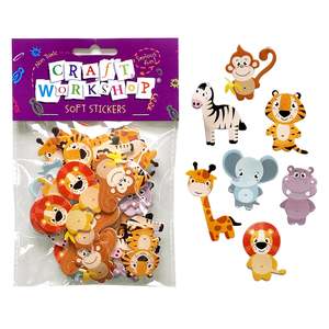 Stickers: Soft Stickers - Wild Animals 35pc