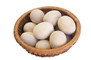Basket of Wooden Eggs - Qtoys
