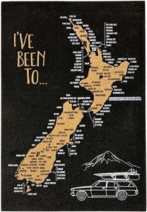 Posters Placemats: NZ Map Cork Pin Board - Moana Rd