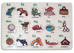 Puzzles Maori: Te Arapū Māori | Māori Alphabet 15pc puzzle - Kiwi Made Toys