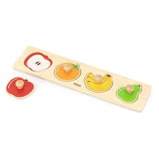 Wooden Fruit Knob Puzzle 4pc - Viga