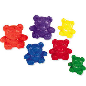 Sorting Matching Materials: Bear Counters 3 sizes-6 colours 24pc - Learning Resources