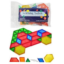 Transparent Recessed Pattern Tiles Plastic 49pc - Learning Toolbox
