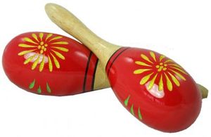 Maracas wood oval 23cm Pair