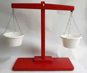 Scales with plastic buckets