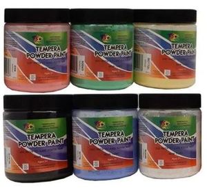 Tempera Powder Paints: Jar of Tempera Powder Paint assorted Colours