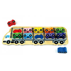 Alphabet Numbers: Coloured Cars 1-10 Puzzle - Kiddie Connect