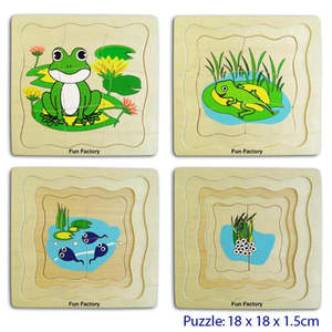Frog Life Cycle Layer Wood Puzzle - Fun Factory