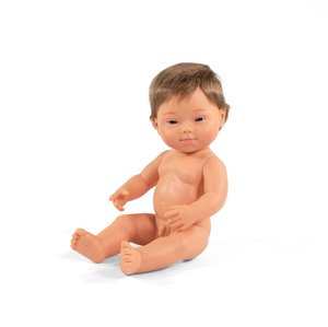 Dolls Large: Caucasian Down Syndrome Boy 38cm - Miniland Doll