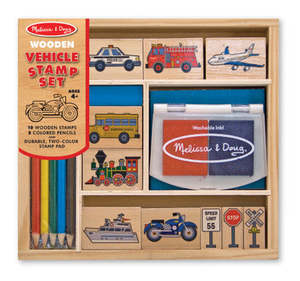 Stamp Set wooden - Vehicles - Melissa & Doug
