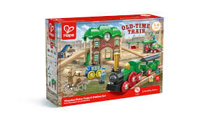 Blocks Accessories: Old-Time Train and Station Set- Hape