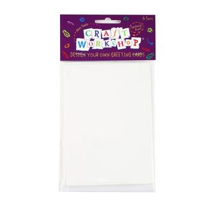 A6 White Card with Envelope 6pk - Craft Workshop