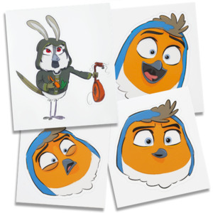 Sticker Button Badge Combo: Pinfeather's Prominent Posse