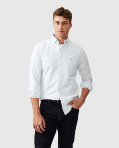 Corporate Apparel: Rodd and Gunn Oxford Stripe Sports Fit Shirt - Capri