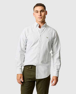 Rodd and Gunn Oxford Stripe Sports Fit Shirt - Khaki