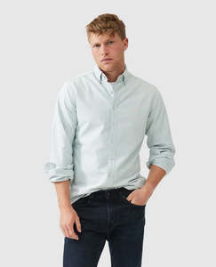Corporate Apparel: Rodd and Gunn Oxford Sports Fit Shirt - Sage