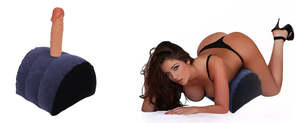 Sex Toys For Couples: Half Moon Shaped Sex Cushion with toy Holder