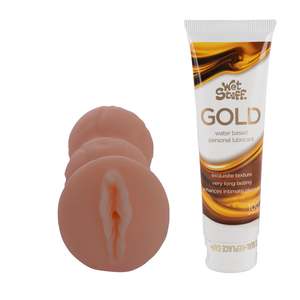 Cum Cup Masturbator & Wet Stuff Gold Bundle