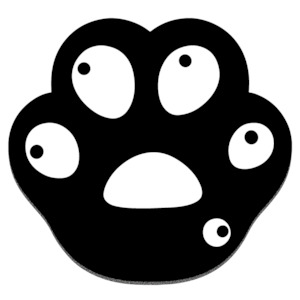 PAW PRINT MOUSE MAT - BLACK