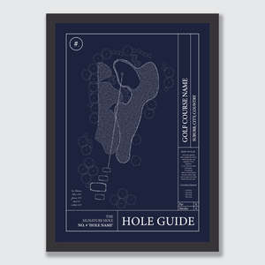 Golf Prints: 'Hole Guide' Custom Golf Print