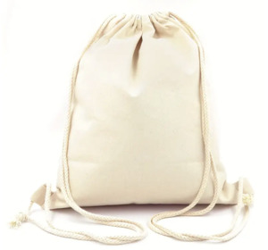 School Holiday Fun: Canvas Drawstring Backpack (White & Black options)
