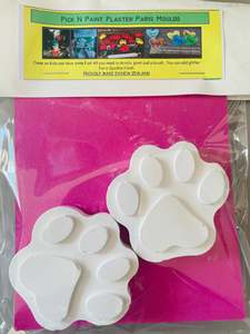 Pick N Paint Plaster Paris Moulds: Pick N Paint Plaster Paris - PAW PRINTS (Handmade in NZ)