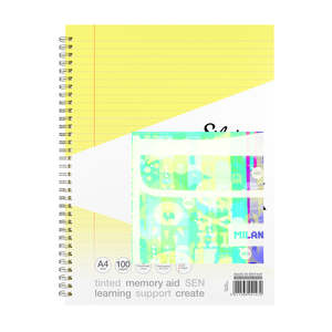 Silvine Tinted A4+ Notebook 8mm Lined with Margin 100 Pages Yellow (NEW)