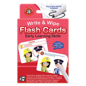 Write & Wipe Flashcards Early Learning Skills w/Marker