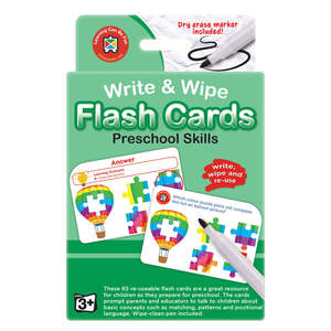Maths 1: Write & Wipe Flashcards Preschool Skills w/Marker