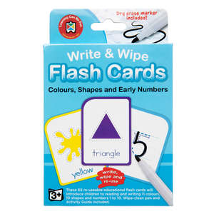 Write & Wipe Flashcards Colour Shape Number w/Marker
