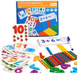 Maths 1: I Love Mathematics Set (wooden numbers, sticks, cards, erase pen)