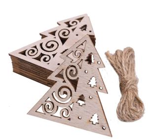 Christmas Tree Hollow Swirl Design Wood (5pcs)