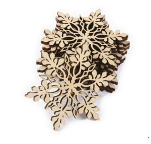 Christmas Collection: Christmas Snowflake Design Wood (10pcs)