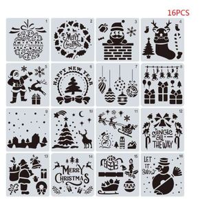 Christmas Collection: Merry Christmas Drawing Stencil Templates (Set of 16)