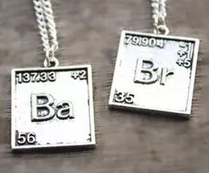 I Love Science Jewellery: Chemical Symbol Br & Ba Necklaces, set of two.