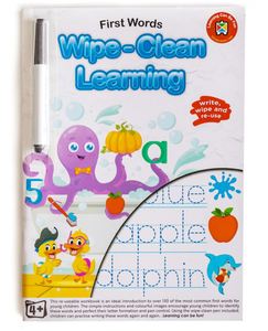 Wipe Clean Learning Book First Words W/Marker