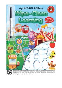 At Home Learning Aids: Wipe Clean Learning Book Upper Case Letters W/Marker