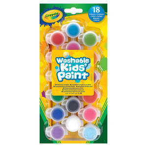 Wooden Board: Crayola Washable Kids Poster Paints With Brush 18Pk