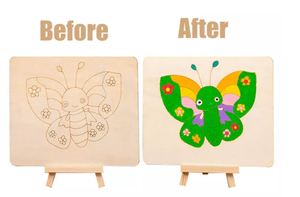 Wooden Board: Butterfly Wooden Board Painting