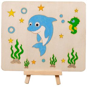 Dolphin Wooden Board Painting