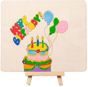 Happy Birthday Wooden Board Painting