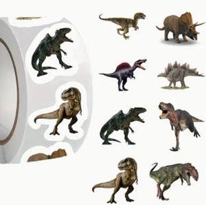 Dinosaurs: 500pcs Dinosaur Stickers on Decal Roll-Scrapbooking, Dairy, Journal etc