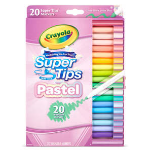 Marker Pens: Crayola Pastel Washable Super Tips Markers 20Pk