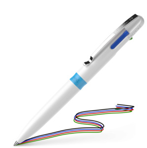 Marker Pens: Schneider Ballpoint Pen Medium Take 4 Colour - White (1pc)