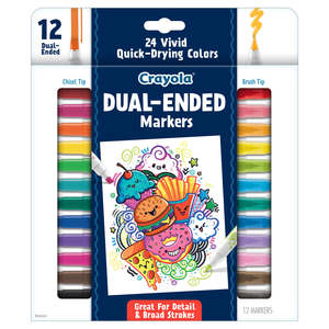 Marker Pens: Crayola Dual-ended Markers 12Pk
