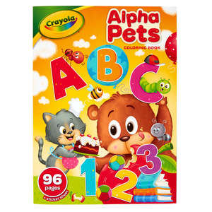 Crayola Alpha Pets Coloring Book With Stickers 96 Pages