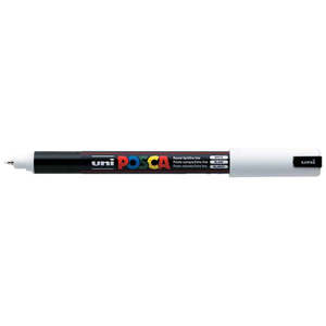 Posca Acrylic Markers Pastels Pencils Storage: Uni Posca Marker 0.7mm Ultra-Fine Pin Tip White PC-1MR