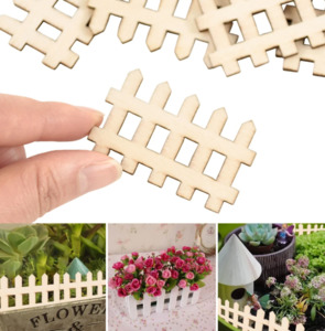 Mini Small Wooden Fence for Fairy Garden (10pcs)